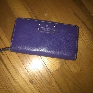 Kate spade purple zip around wallet